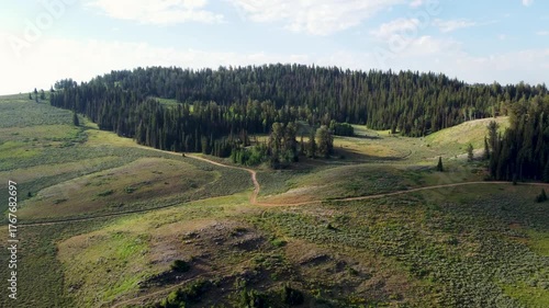 4k Aerial Hiking Summer views of Peter Sinks Logan Canyon Utah