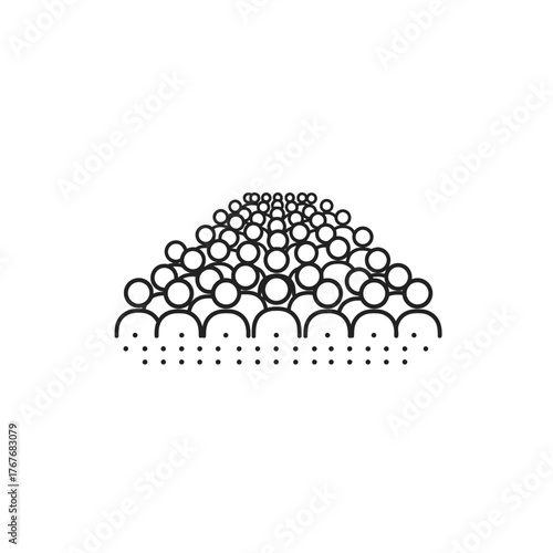 Large group of people in a crowd abstract line art illustration.