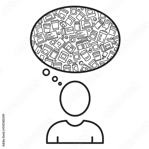 Person Thinking About Medication Overload and Prescription Drugs.