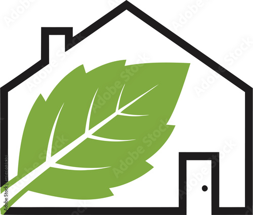 Eco house leaf home green energy sustainable living nature environment ecology design