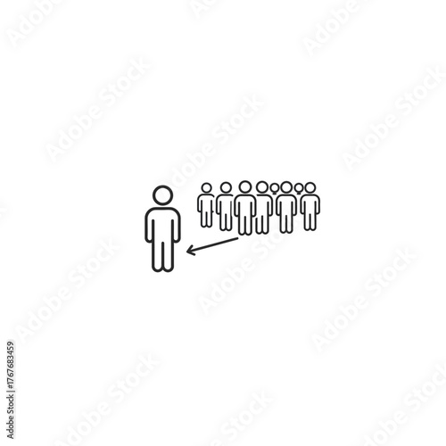 Social Distancing Concept Individual Separated from Group.