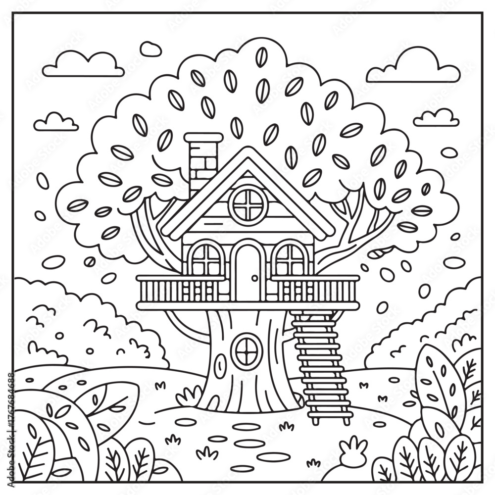 Fototapeta premium Fall Into Autumn coloring pages 