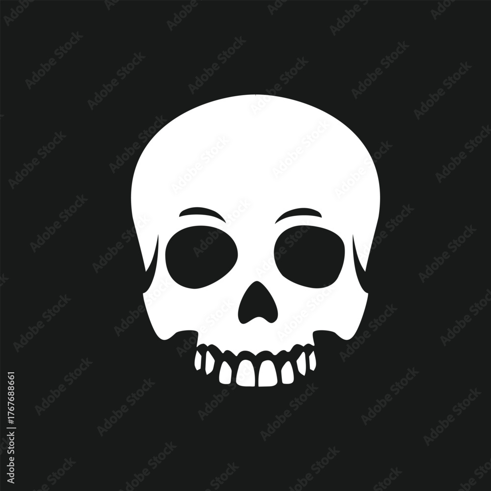 Fototapeta premium Human skull icon. Hipster. Pirate skull silhouette.