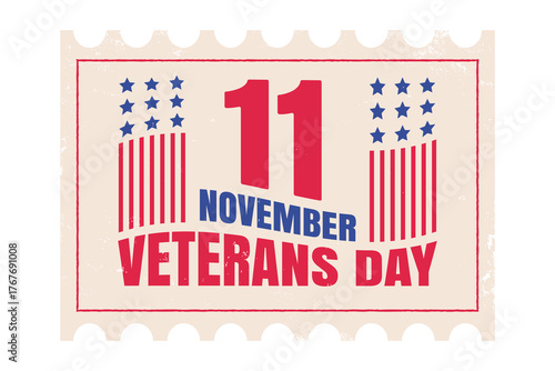 Vintage vector banner for Veterans day.