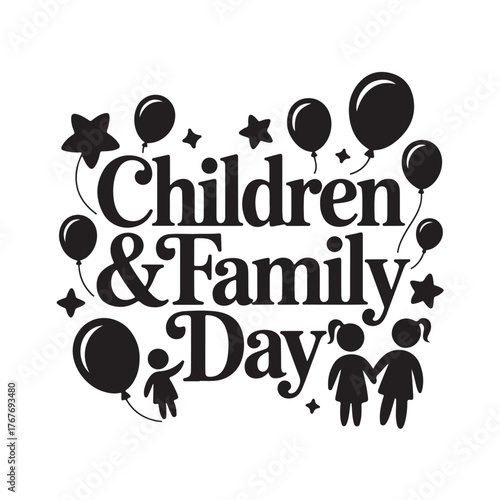 Celebrate children and family day with love and joy isolated on white background a day to cherish the bonds of family