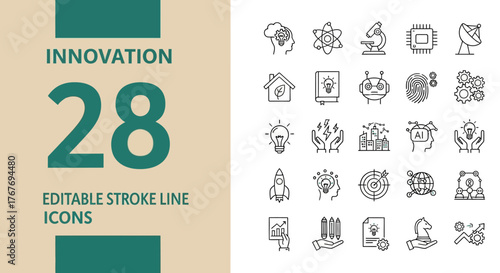 Innovation Icons A Collection of Modern Tech and Creative Concepts