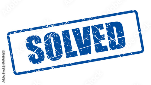 Solved stamp with grunge texture