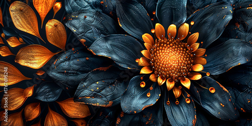  Background illustration with flowers for holiday cards,Generated by AI