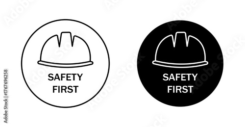 warning sign safety first icon