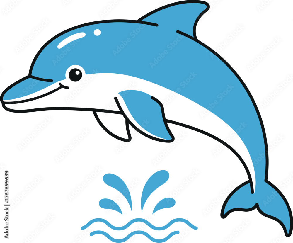 Fototapeta premium Dolphin mammal sea ocean animal marine wildlife aquatic nature water cute jump