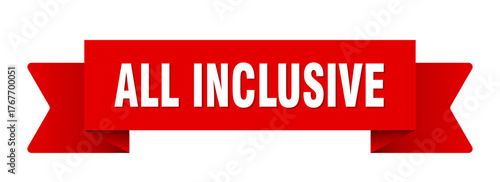 all inclusive ribbon isolated on transparent background. all inclusive ribbon