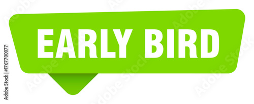 early bird green sign isolated on transpatent background. early bird sticker