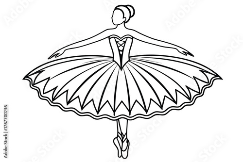 Elegant ballerina in tutu and pointe shoes performing a graceful pose ballet dancer