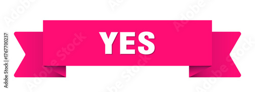 yes ribbon isolated on transparent background. yes ribbon