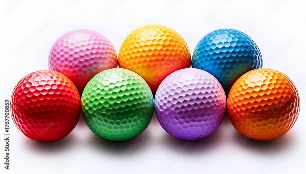 Fototapeta premium colorful golf balls on a white background