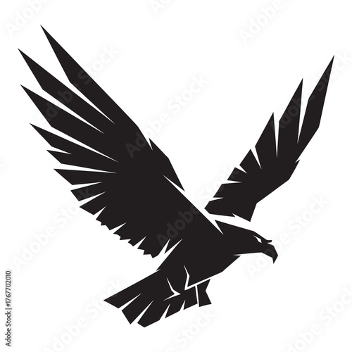 A majestic eagle soars through the sky, its wings spread wide in a powerful display of freedom and grace, isolated on white background a symbol of strength