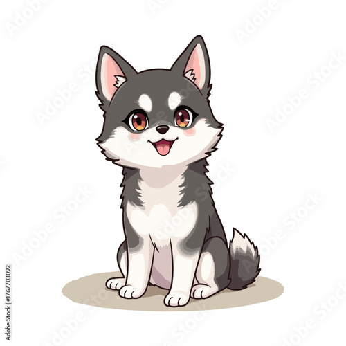 Cute Baby Alaskan Klee Kai Clipart 08