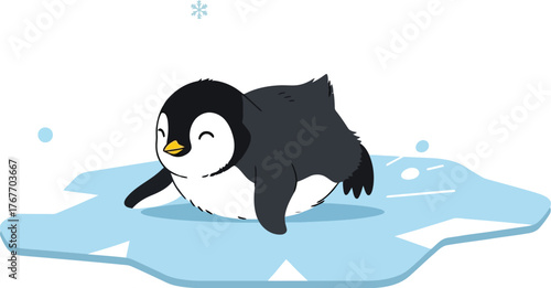 Penguin ice snow winter antarctica arctic bird cute cartoon happy cold animal
