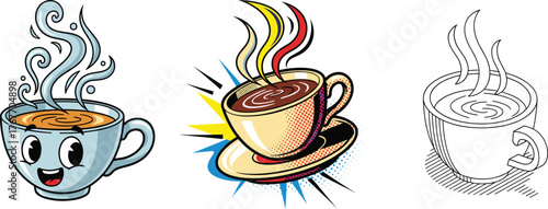 Cup of tea with steam