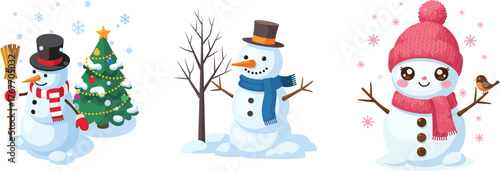 Winter snowman scene
