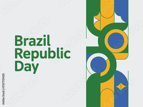 Brazil Republic Day Celebration Vector Design Poster with Flag Colors
