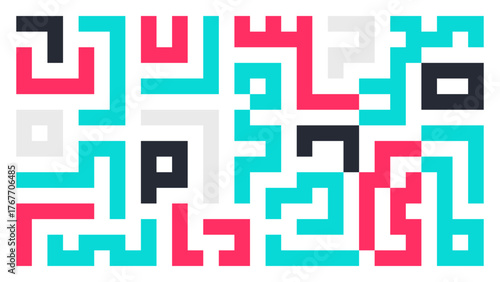 Abstract Geometric Maze Pattern Vector Digital Pixel Maze Background for Technology, Gaming, and Modern Design