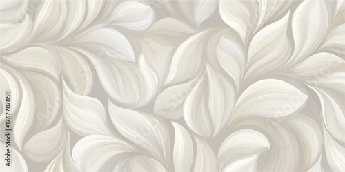 Soft pastel leaf pattern with organic flowing shapes and subtle texture