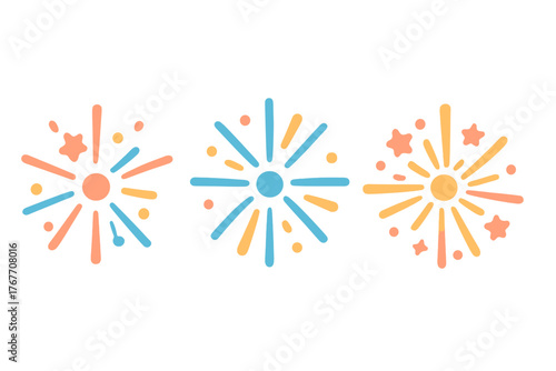 Abstract colorful bursts of light and color symbolizing celebration and joy