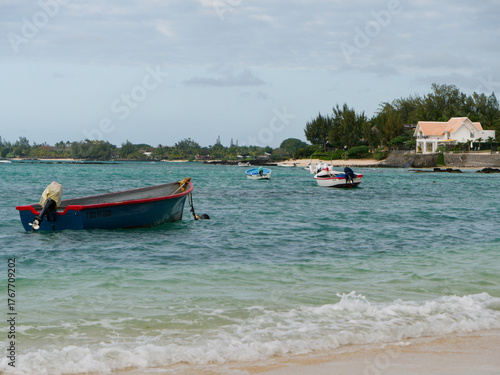 boat at anchor waiting for the ficherman