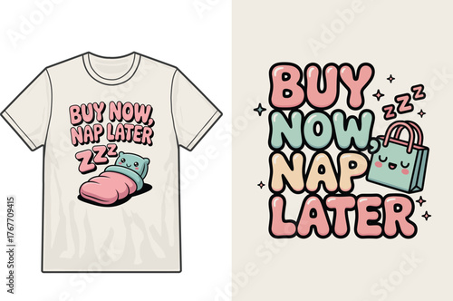 Cute t shirt design featuring a nap theme and playful lettering