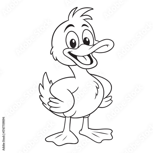 Funny duck cartoon vector