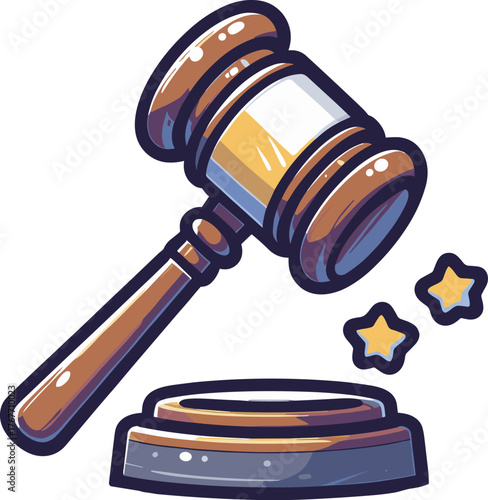 裁判官の木槌ガベルのイラスト