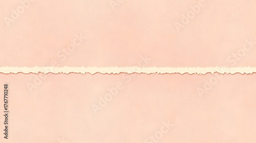 Horizontal separation revealed by a torn edge across a pale pink textured background
