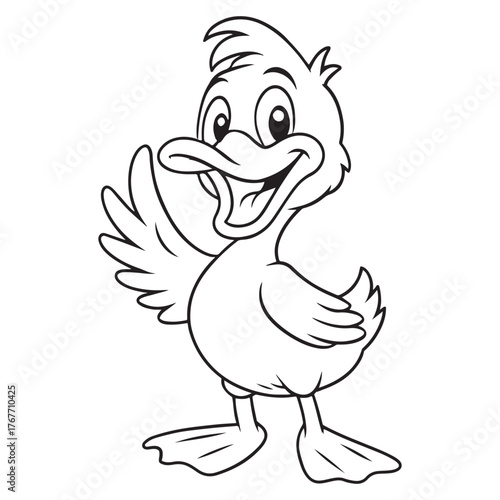 Funny duck cartoon vector