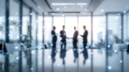 Business meeting handshake networking connection collaboration teamwork partnership success concept