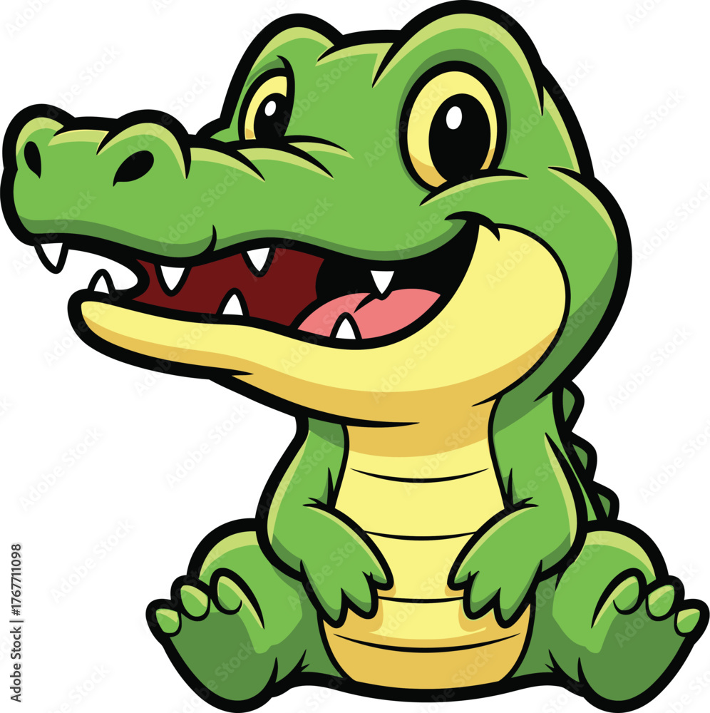 Obraz premium Alligator crocodile reptile cartoon animal wildlife nature predator swamp river zoo