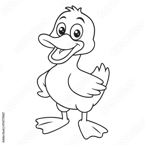 Funny duck cartoon vector