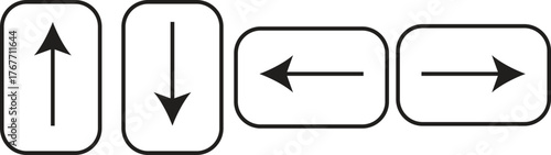 Navigational Arrows: A minimalist illustration of four directional arrows, symbolizing movement, choice, and guidance.