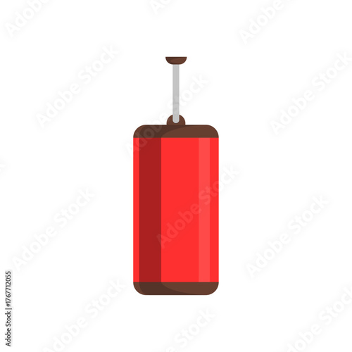 Vibrant red punching bag illustration for intense fitness workouts and martial arts training equipment