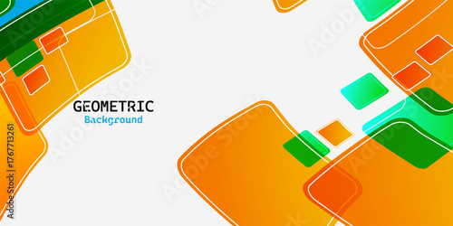 Colorful Geometric Abstract Background with Overlapping Squares