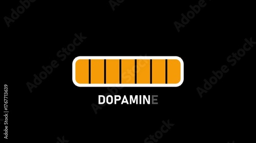 Progress bar. Hormone dopamine growth indicator.