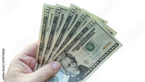 American or US dollars in form of a bunch of fifty and twenty dollar bills - money in the USA