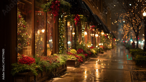 Wallpaper Mural ラグジュアリー感がある夜のクリスマスの街並み Torontodigital.ca