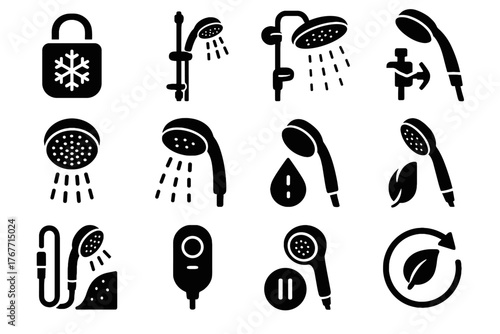 Smart control shower rail dual family icon reminder soft splash valve remote