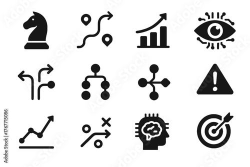 Arrows success vector forecasting icon trendline scenario strategic piece ai icons decision