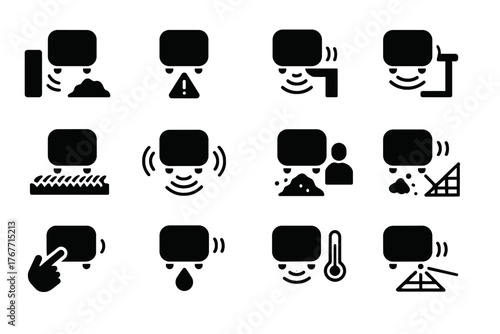 Cliff mapping temperature vector sensor touch icon ai dust icons obstacle cleaning