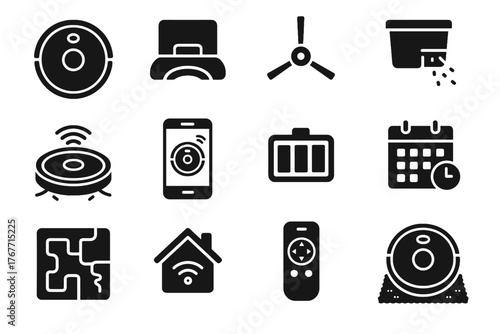 Hub icon cleaner cleaning control sensor fill schedule compose vector map simple