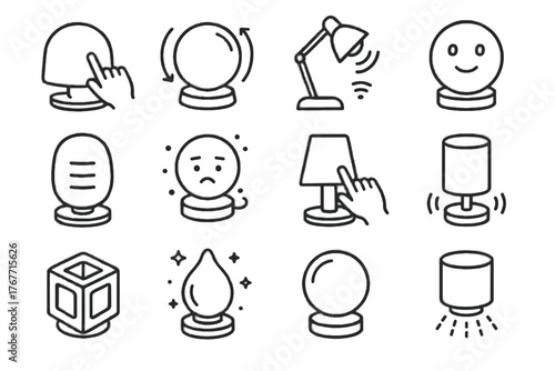 Digital mood interactive smart intelligent orb led icon lamp vector ambient