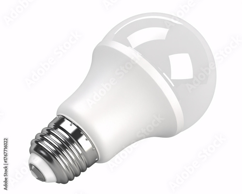 Modern LED lightbulb on white background showcasing energy efficient lighting solutions for bright homes and businesses today