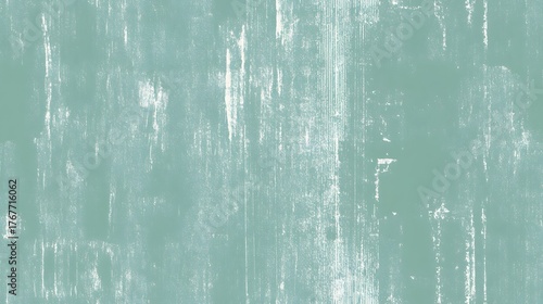 Distressed pale blue green painted surface with visible brush strokes and texture